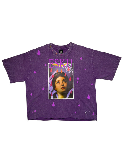 T-shirt "CRY AND IT RAINS" Violet