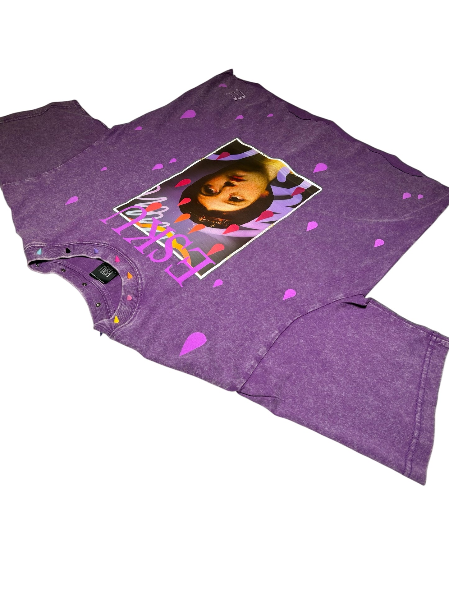 T-shirt "CRY AND IT RAINS" Violet